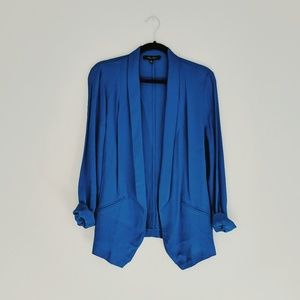 Honey Punch Flowy Long Lapel Cobalt Blue Blazer